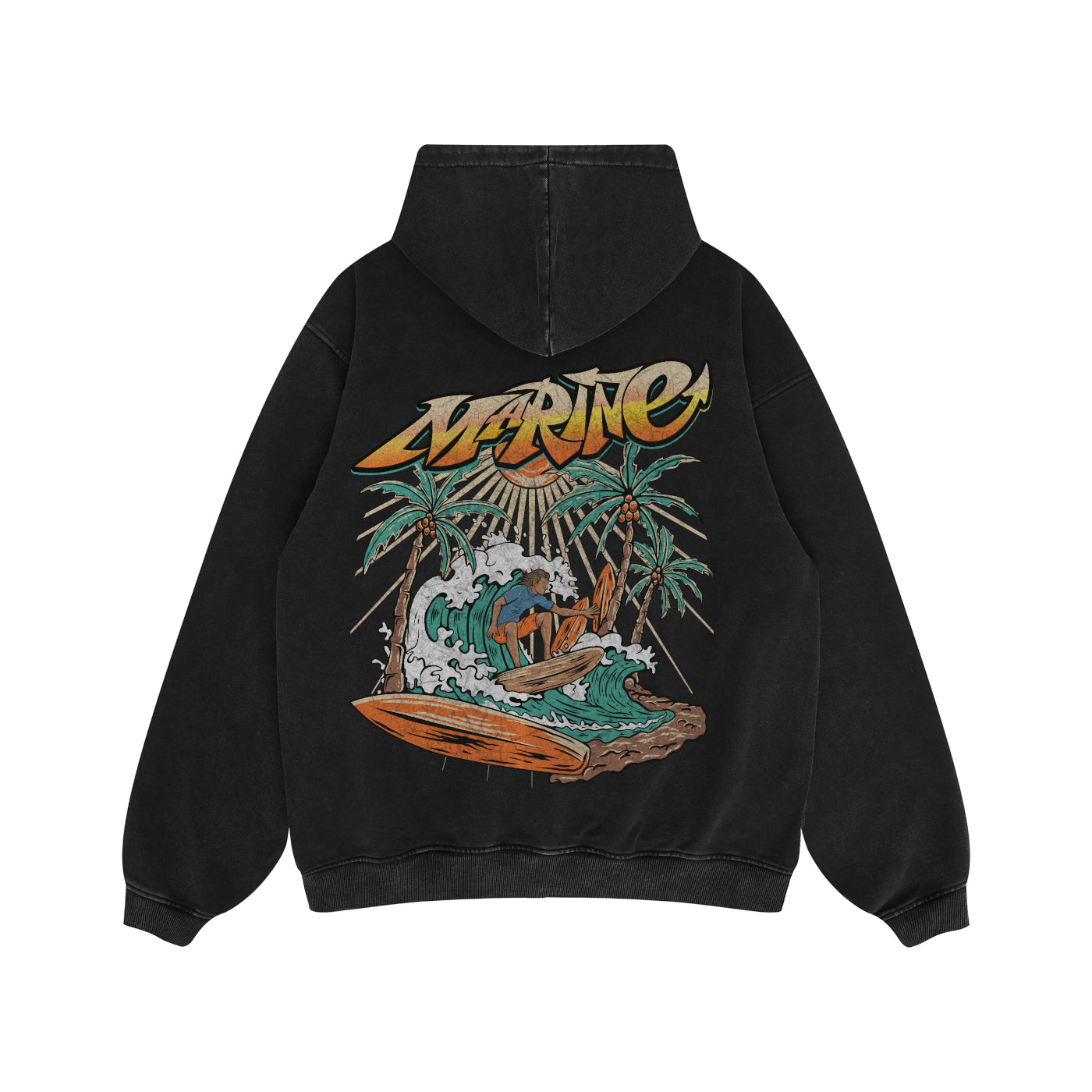 SURF CLUB HOODIE - BLACK